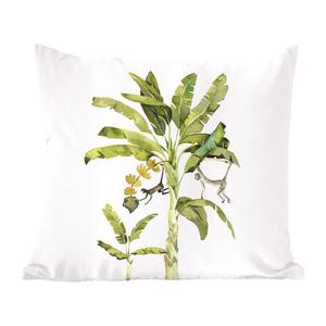 Декоративная подушка MuchoWow диванная подушка для гостиной декоративная подушка 60 x 60 см джунгли - пальма - обезьяна - чехол на подушку - хлопчатобумажная ткань - декоративные наволочки