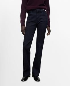 Женские джинсы средней посадки с эффектом выцветания и расклешенной юбкой MANGO, Open Blue