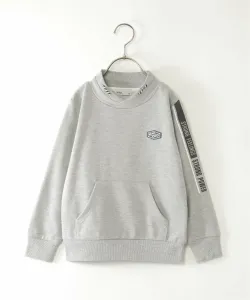 Мини-толстовка с высоким воротником и рукавами, украшенными логотипом (120–160 см) Ikka, цвет Moku Gray