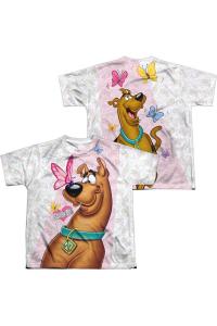 Футболка с коротким рукавом для детей Scooby Doo с принтом бабочки (спереди и сзади) Gildan, белый