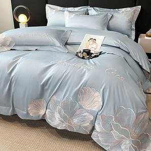 LUOLAI HOME Комплект постельного белья 1.5м: пододеяльник 200x230см, простыня, цвет COCO светло-голубой