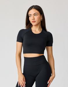 Бесшовная укороченная футболка AirLite AVA Active, черный