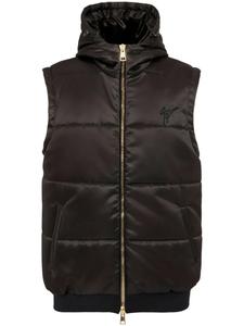 Giuseppe Zanotti дутый жилет с вышитым логотипом, черный