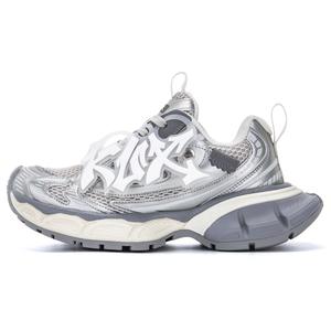 KUX Серебристо-черные массивные низкие кроссовки унисекс с амортизацией, увеличенной высотой, износостойкие, легкие и нескользящие, цвет Silver Black