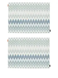 Набор из двух салфеток с узором зигзаг, 48х35 см, Missoni Home, синий