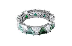 Swarovski Матричное кольцо женское зеленое