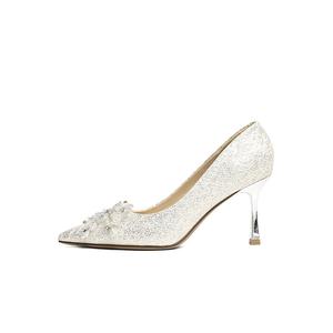 Туфли на тонком каблуке, высокие, женские, 8 см RED DRAGONFLY, Silver