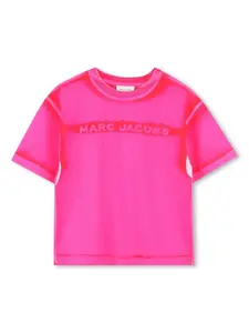 Футболка с вышитым логотипом Marc Jacobs Kids, розовый