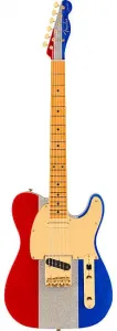 Электрогитара Fender - Artist Buck Owens Telecaster с грифом из клена, красный с серебристо-синей искрой
