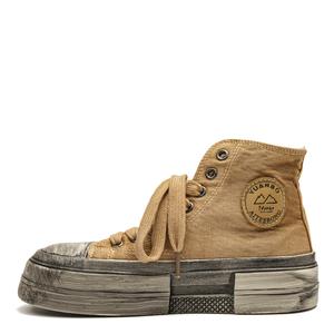 Дышащие и легкие высокие женские кроссовки Canvas Far waves, коричневый