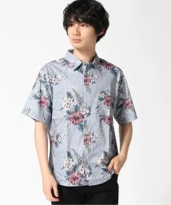 (M) Рубашка с принтом гибискуса