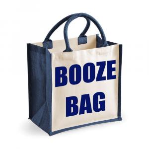 Средняя джутовая сумка Сумка для выпивки Темно-синяя сумка 60 SECOND MAKEOVER, синий