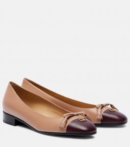 Балетки Valet Du Roi из кожи Valentino Garavani, Rose Cannelle/Dark Garnet