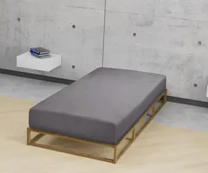 Простынь Biberna на подгонке "Marc в размере. 90х200, 140х200 или 180х200 см", из хлопка, для матрасов высотой до 22 см, плоская простыня, натяжная простыня 180-200х200 см, 1 шт., серый