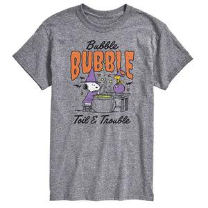 Мужская футболка с рисунком Peanuts Bubble, Bubble, Toil & Trouble Licensed Character, серый