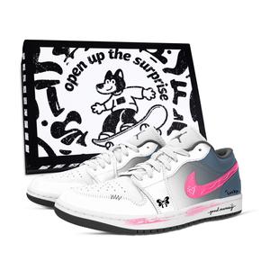 Jordan Air 1 Morning Light Heart Song устойчивые к истиранию низкие винтажные баскетбольные кроссовки Unisex Pink White Gray