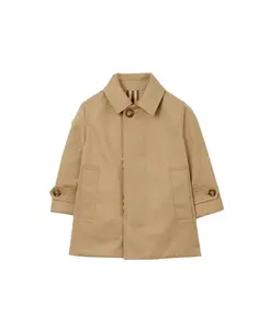 Двустороннее клетчатое габардиновое пальто для мальчиков - детское Burberry, бежевый