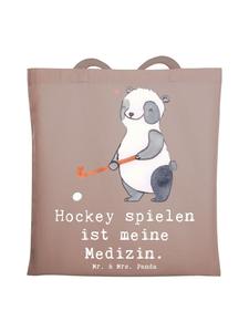 Mr. & Mrs. Panda Хоккейная сумка с изображением панды и надписью, пастельно-коричневого цвета