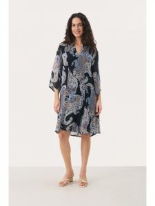 Платье ElkaPW, прямого кроя, темно-синего цвета с узором пейсли PART TWO