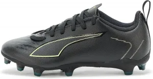 Футбольные бутсы Puma для детей и подростков Ultra Play Firm, для искусственного газона, черный/зеленый