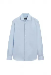 Рубашка приталенного кроя в мелкую клетку Massimo Dutti, Blue