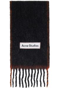 Узкий шерстяной мохеровый шарф Acne Studios, черный
