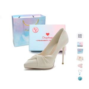 Be good Стройные каблуки на шпильке женские подарочный набор - бежевый [Красочная облачная коробка] + подарок, цвет Beige[Colorful Cloud Box]+Giveaway