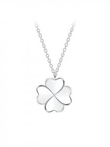Alexander York Колье с подвеской в виде клевера из серебра 925 пробы, комплект из двух серебряных элементов