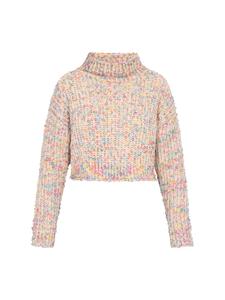 Женский свитер белого цвета с разноцветными вставками myMo