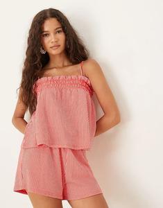 Gina Tricot Фактурный топ-майка в красную полоску