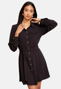 Платье-Рубашка прямого кроя с длинными рукавами и застежкой на пуговицы, мини-платье-рубашка Friends Like These, Black
