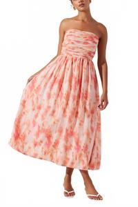 Коралловое платье Aneesha Tie Dye Astr, Coral Tie Dye