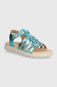 Детские кожаные сандалии Sandal Soleima Geox, зеленый