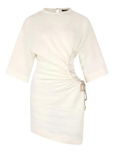 Льняное платье мини Roberto Cavalli, белый