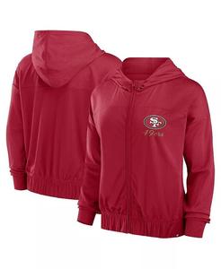 Женская толстовка с капюшоном Scarlet San Francisco 49ers Script Lock Full-Zip Fanatics