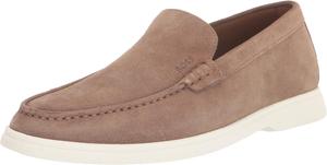 Мужские лоферы BOSS из замши с контрастной подошвой, бежевый