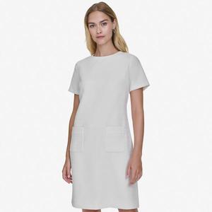 Женское платье с короткими рукавами и карманами Andrew Marc, цвет pearl