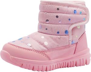 Зимние теплые толстые снегоступы для девочек с пушистой подкладкой, лыжные ботинки до щиколотки, для холодной погоды, спортивные уличные ботинки Generic, Pink
