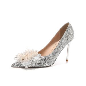 Женские туфли на тонком каблуке и высоком каблуке Zomila, Silver 9.5