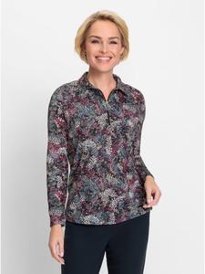 Рубашка-поло с пурпурным и средне-синим принтом WITT WEIDEN