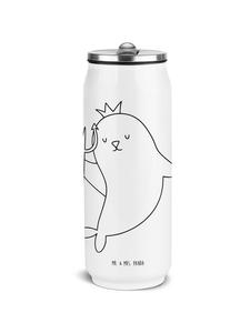 Mr. & Mrs. Panda Термос с изображением знака зодиака Водолей, без надписи, белого цвета