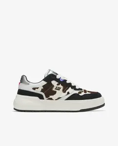 Женские спортивные туфли из кожи с анималистичным принтом D.Franklin, белый/черный