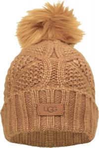 Женская шапка-бини UGG Cable Pom, Chestnut