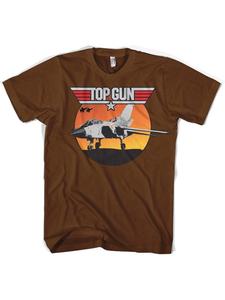 Коричневая футболка TOP GUN