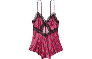 Женская ночная сорочка красная в клетку Victoria's Secret