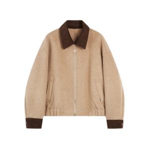 ELLE Пальто женское Khaki Lapel утепленное прямое