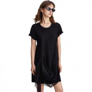 ELLE Летнее черное платье с коротким рукавом