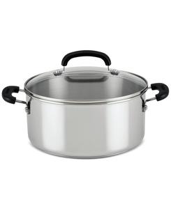 Кастрюля-жаровня Brilliance из нержавеющей стали объемом 5 кварт с крышкой Farberware, серебро