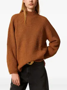 Свитер с воротником-гольф Twinset, коричневый