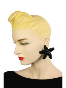 Collezione alessandro Серьги-клипсы "Жирона" черного цвета